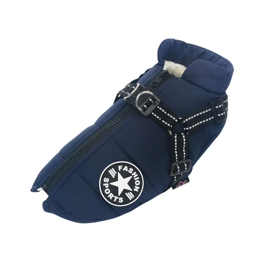 Large Pet Dog Jacket with Harness Winter Warm Dog Clothes for Labrador Waterproof Big Dog Coat Chihuahua French Bulldog O